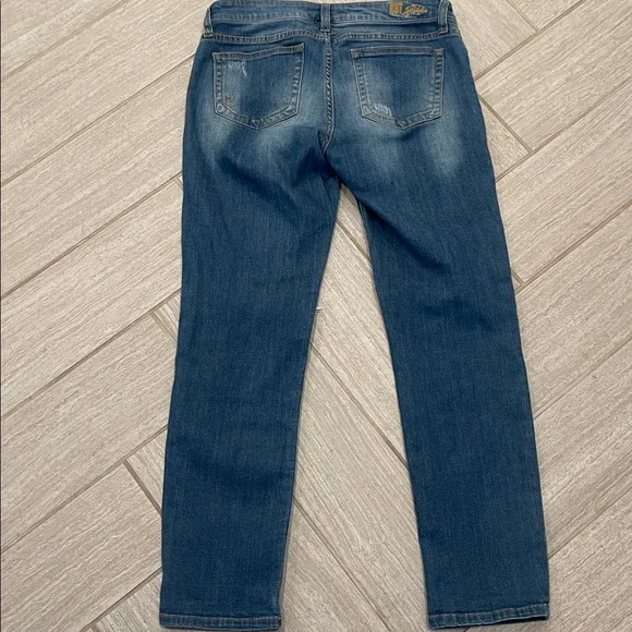 Kut from the Kloth Distressed Dark Blue Straight Leg Jeans - Picture 5 of 5